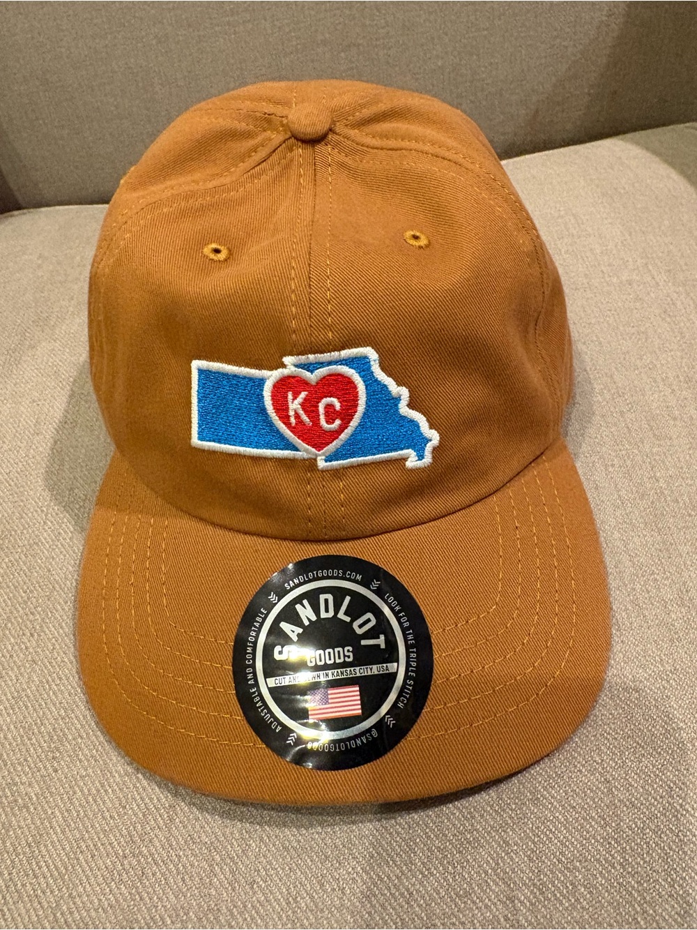 Sandlot Goods KC Heart Brown Cotton Baseball Cap